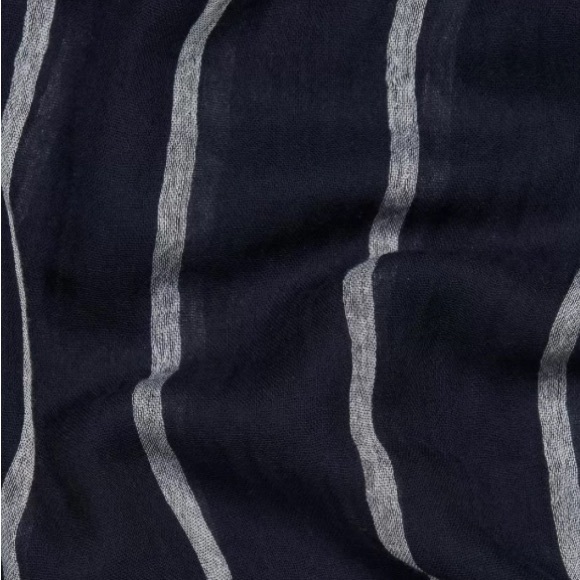 Vince Cotton Gauze Awning Stripe Scarf coastal blue/optic white - Picture 2 of 4